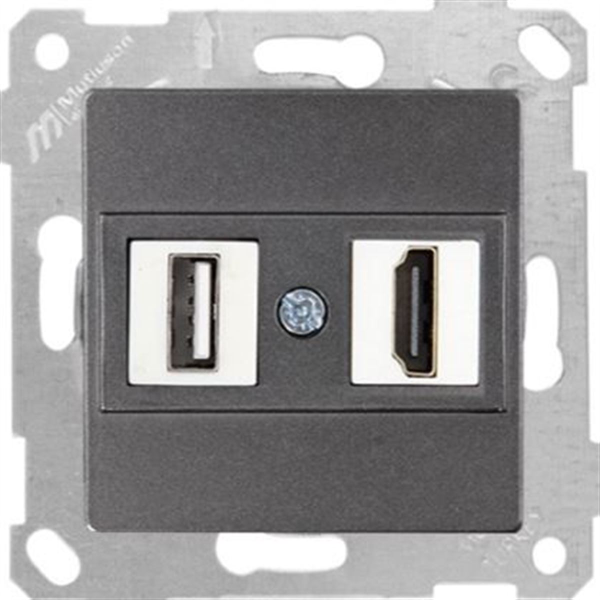 RİTA MEK TUŞ DATA PRİZİ 1*USB/1*HDMI ANTRASİT 1